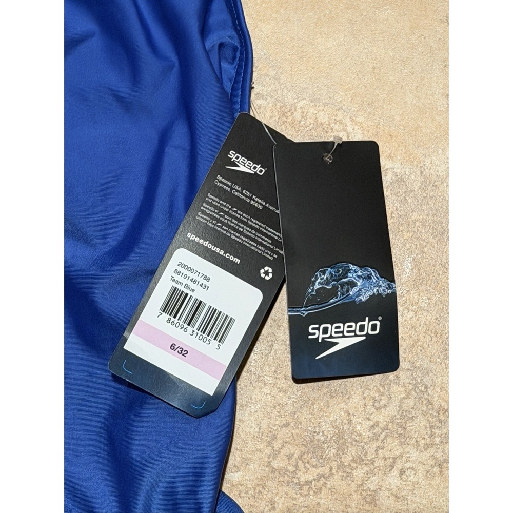 Speedo Women's ProLt Super Proback Solid Blue One Piece Swimsuit Size 6/32 NWT - Picture 6 of 7